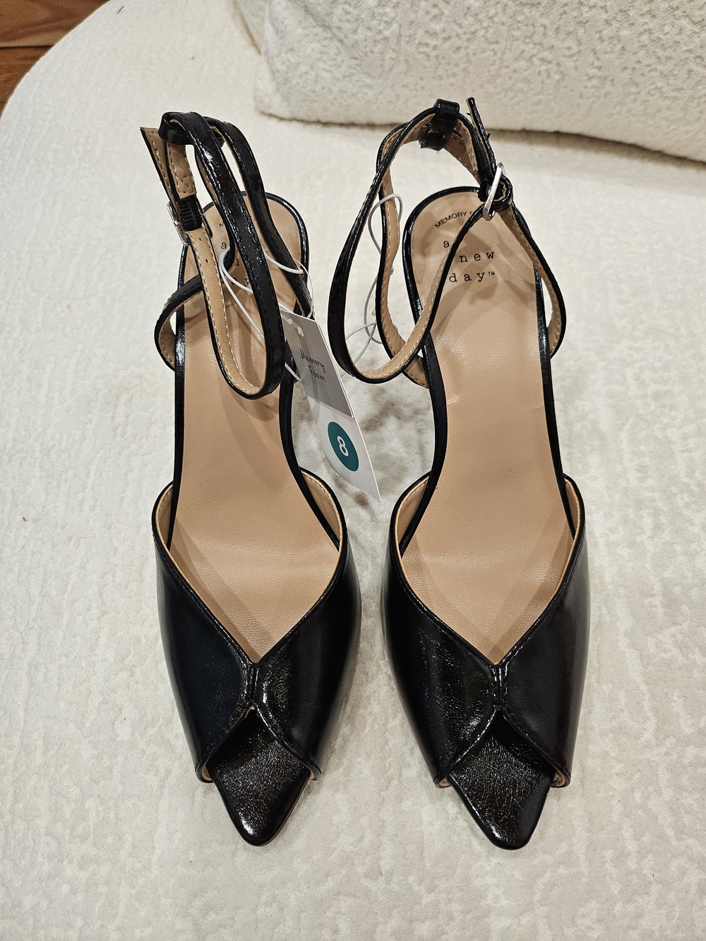 a new day Black Pointed-Toe Slingback Heels